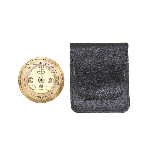 122 - A brass three draw telescope. Circa 1900, with leather covered outer tube, 60cm (extended), together... 