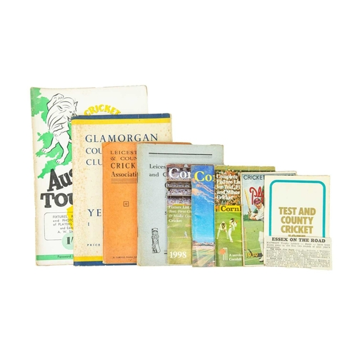 188 - Cricket; programmes, handbooks, etc. 1930s onwards, including 1940s International tours by India, Ne... 