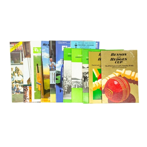 188 - Cricket; programmes, handbooks, etc. 1930s onwards, including 1940s International tours by India, Ne... 