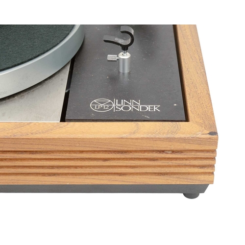 191 - A Linn Sondek LP12 turntable. Walnut base, with perspex lid, height 17cm, width 44cm, depth 35cm. Th... 