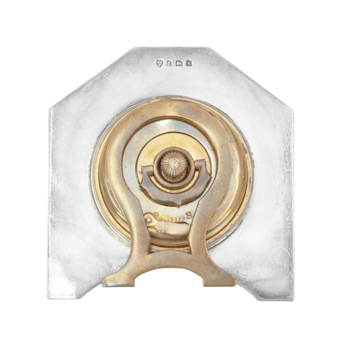 193 - A hallmarked silver travel clock. With an 8 day Swiss made movement, hallmarked for Williams Ltd Bir... 