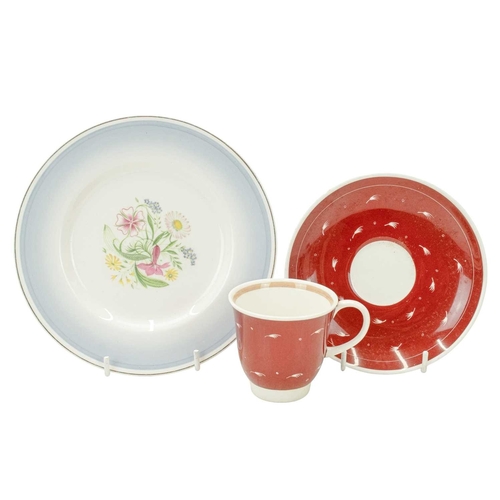 227 - A collection of Susie Cooper ceramics. In various patterns, including 'One O'Clocks', 'Whispering Gr... 