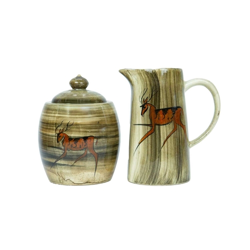 230 - Beswick 'Zebrette' ceramics. Circa 1950s, designed by James Hayward and Albert Hallam, includes a 13... 