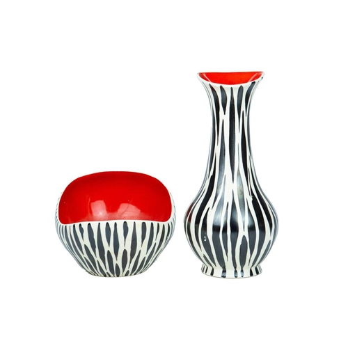 230 - Beswick 'Zebrette' ceramics. Circa 1950s, designed by James Hayward and Albert Hallam, includes a 13... 