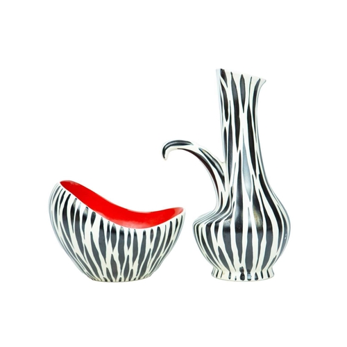 230 - Beswick 'Zebrette' ceramics. Circa 1950s, designed by James Hayward and Albert Hallam, includes a 13... 