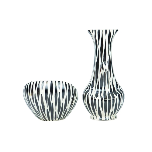 230 - Beswick 'Zebrette' ceramics. Circa 1950s, designed by James Hayward and Albert Hallam, includes a 13... 
