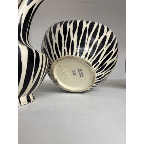 230 - Beswick 'Zebrette' ceramics. Circa 1950s, designed by James Hayward and Albert Hallam, includes a 13... 