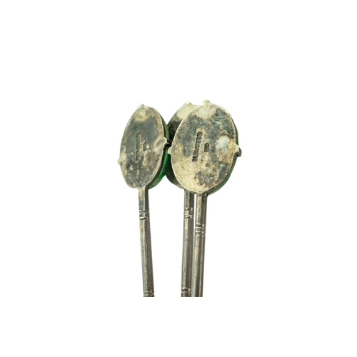 233 - An Art Nouveau WMF centrepiece bowl. An ombre green glass frilled edge dish, contained within a silv... 