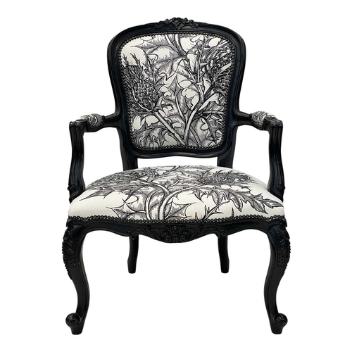 255 - A Jimmie Martin 'Louis' chair. The upholstered seat and back covered in Timorous Beasties 'Thistle' ... 