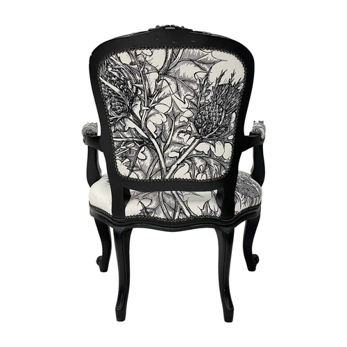 255 - A Jimmie Martin 'Louis' chair. The upholstered seat and back covered in Timorous Beasties 'Thistle' ... 