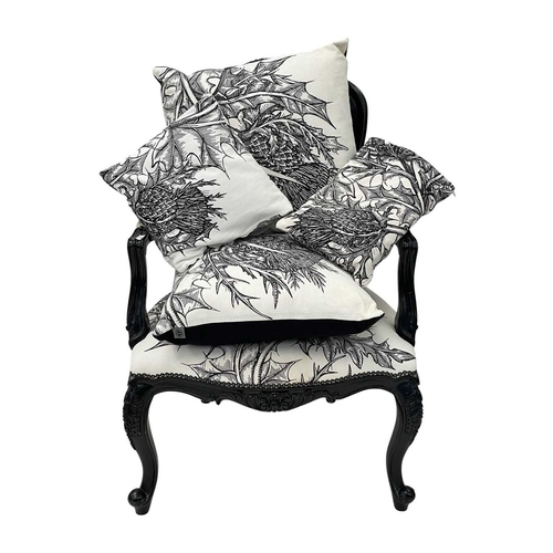 255 - A Jimmie Martin 'Louis' chair. The upholstered seat and back covered in Timorous Beasties 'Thistle' ... 