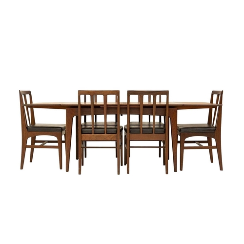 259 - A mid-century teak dining table and six chairs. Circa 1964, Volnay, designed by John Herbert for A. ... 