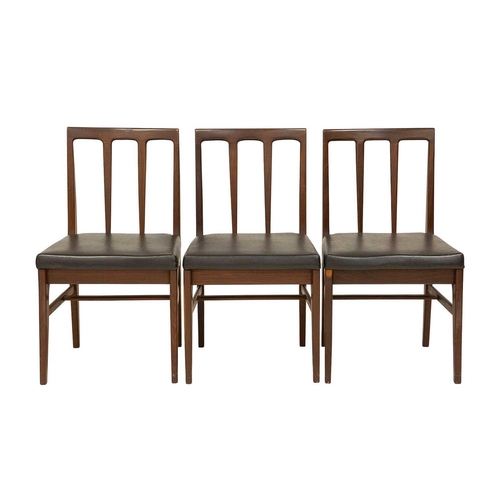 259 - A mid-century teak dining table and six chairs. Circa 1964, Volnay, designed by John Herbert for A. ... 