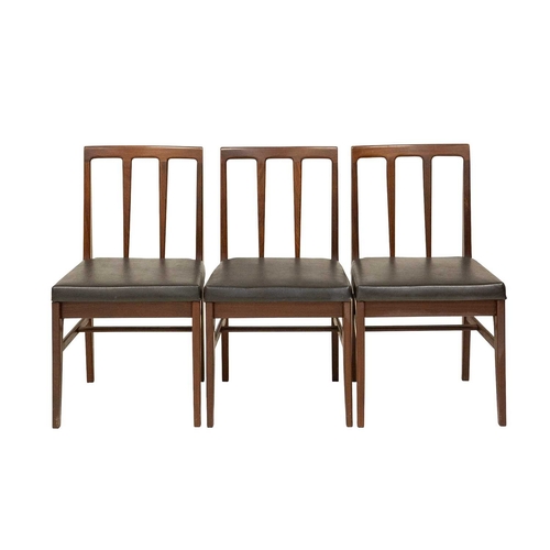 259 - A mid-century teak dining table and six chairs. Circa 1964, Volnay, designed by John Herbert for A. ... 