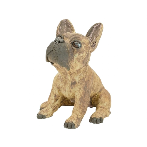 266 - Lynn DAVEY (XX-XXI) French Bulldog Puppy. Stoneware sculpture by the Cornish artist, signed to the b... 