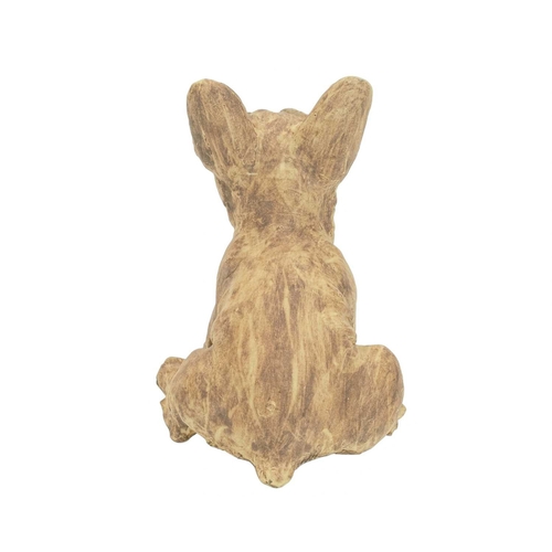 266 - Lynn DAVEY (XX-XXI) French Bulldog Puppy. Stoneware sculpture by the Cornish artist, signed to the b... 