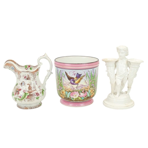 275 - A Coalport Coalbrookdale porcelain basket. Circa 1810-1825, in a striking cobalt blue glaze, encrust... 