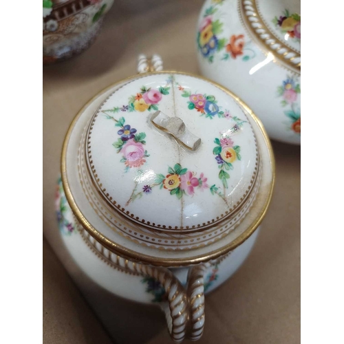 275 - A Coalport Coalbrookdale porcelain basket. Circa 1810-1825, in a striking cobalt blue glaze, encrust... 