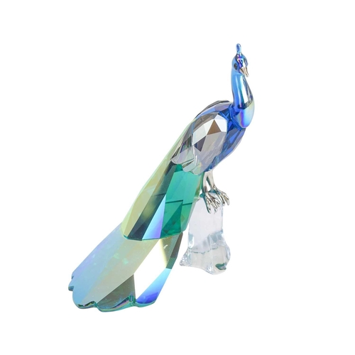 299 - A Swarovski Crystal peacock. Designed by Elisabeth Adamer for the Swarovski Crystal Society (2013 An... 