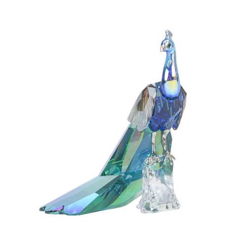299 - A Swarovski Crystal peacock. Designed by Elisabeth Adamer for the Swarovski Crystal Society (2013 An... 