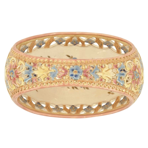 320 - A pair of Doulton Lambeth Slaters Patent vases. Of gourd shape, tube lined with stylised floral deco... 