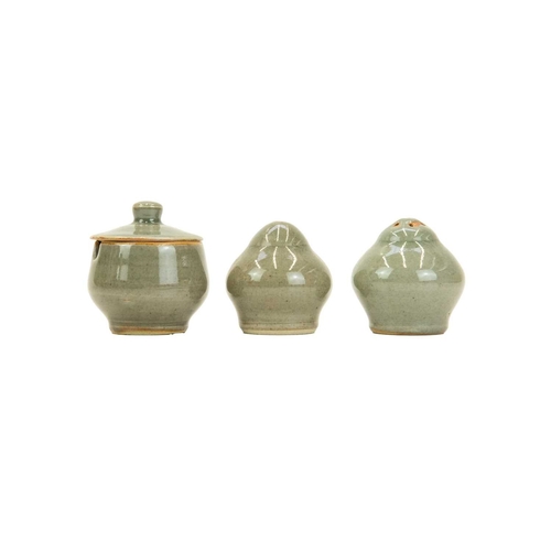 328 - Crowan Pottery A collection of thirteen pieces Including two pairs of salt and pepper shakers, one m... 
