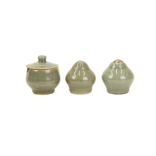 328 - Crowan Pottery A collection of thirteen pieces Including two pairs of salt and pepper shakers, one m... 