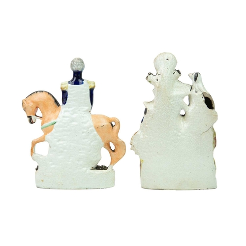 334 - A Staffordshire 'Sir George Brown' figure. Mid 19th century, depicted on horseback, height 23cm, wit... 