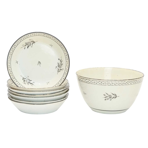 341 - A black basalt oval teapot and cover. Circa 1800, possibly Thomas Turner, moulded with a lion and ch... 