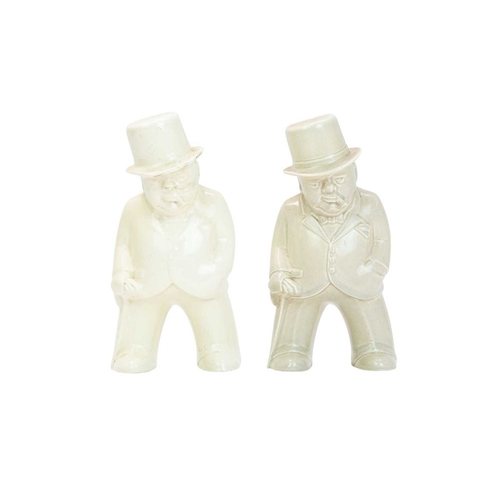 358 - A collection of Bristol pottery. Includes two Churchill figures, a 'leaded lights' chamberstick with... 