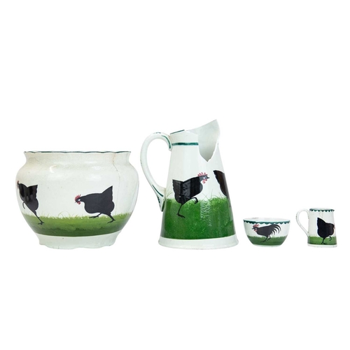 358 - A collection of Bristol pottery. Includes two Churchill figures, a 'leaded lights' chamberstick with... 