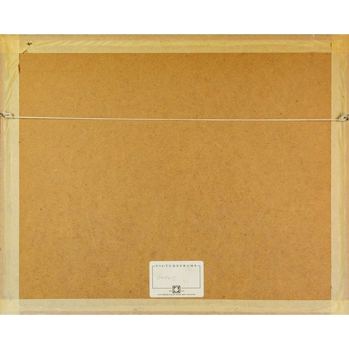 440 - Mya, Burmese School? Figures beside a cart, and shaded dwellings Signed, watercolour, 24 x 33cm, fra... 