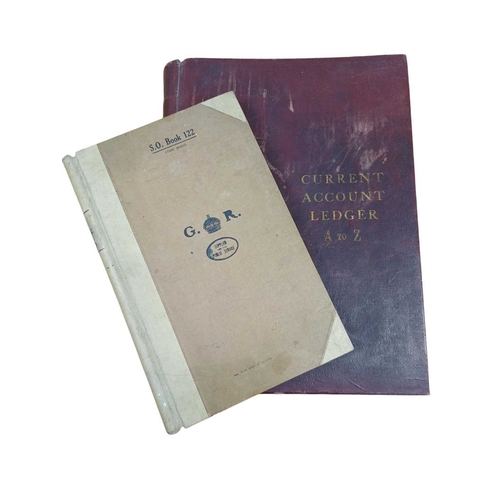 47 - A large late 19th/early 20th century maroon leather bound 'Current Account Ledger'. Together with an... 