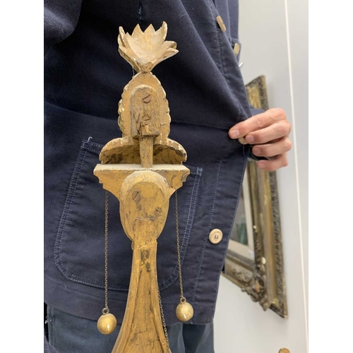 522 - A pair of giltwood and verre eglomise mirrors or pier glasses. Circa 1900, the swept tops with paint... 