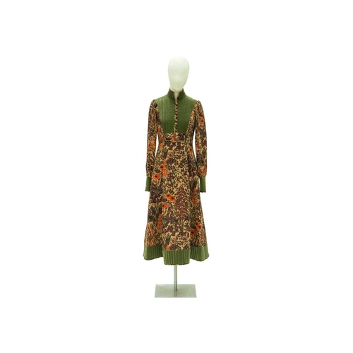 542 - Anna Belinda of Oxford. A long sleeved midi dress, circa 1970, in Liberty 'Penelope' pattern printed... 