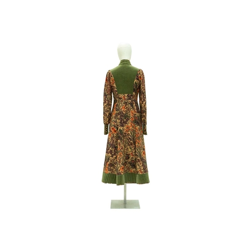 542 - Anna Belinda of Oxford. A long sleeved midi dress, circa 1970, in Liberty 'Penelope' pattern printed... 