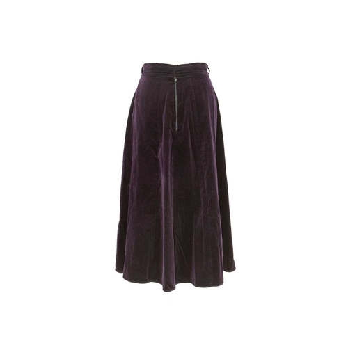 547 - Anna Belinda of Oxford. A 1970s Victorian revival green velvet two piece skirt suit, together with a... 