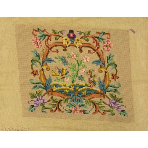 560 - A collection of needlepoint chair covers. Early 20th century, all stamped Chippendale, four with bei... 