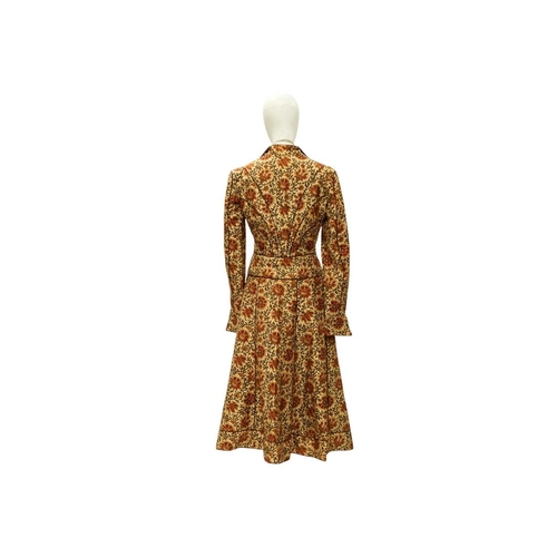 585 - Anna Belinda of Oxford. Two 1970s Victorian revival two piece skirt suits. One in a forest green cot... 