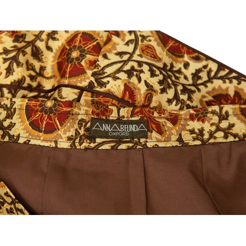 585 - Anna Belinda of Oxford. Two 1970s Victorian revival two piece skirt suits. One in a forest green cot... 