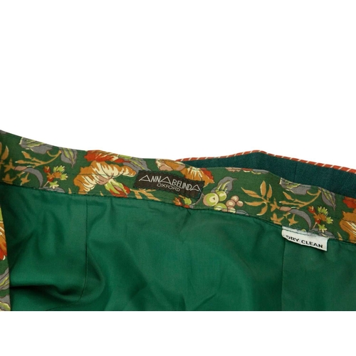 585 - Anna Belinda of Oxford. Two 1970s Victorian revival two piece skirt suits. One in a forest green cot... 