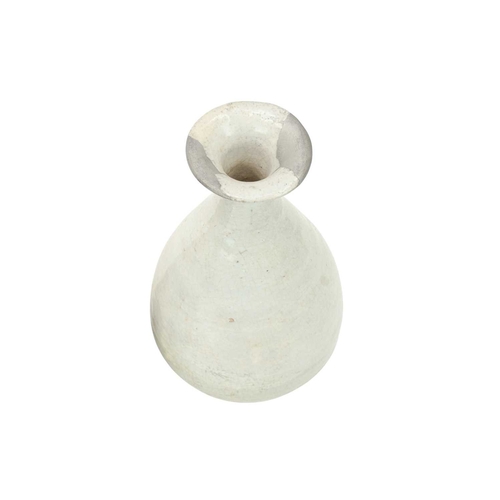 630 - A Korean Buncheong ware bottle vase. 16th/17th century, with white and grey running glazes, height 2... 