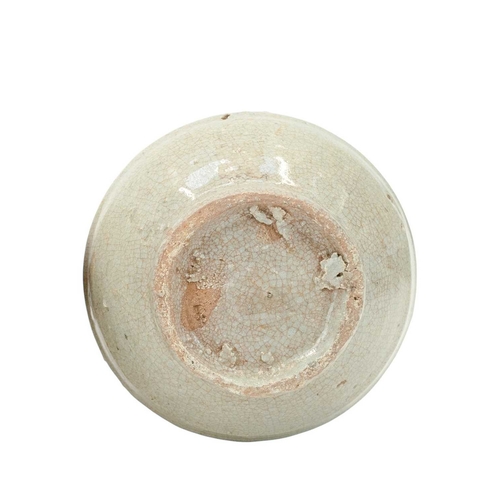 630 - A Korean Buncheong ware bottle vase. 16th/17th century, with white and grey running glazes, height 2... 