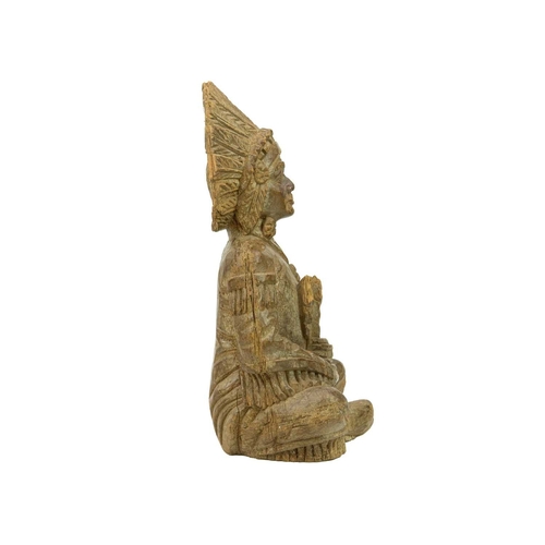669 - An American carved softwood figure of a seated native American chief. 19th century, probably a tobac... 