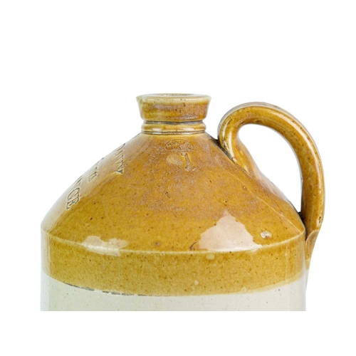 671 - Local interest Penzance stoneware flagon. R.V & Davy, Merchants Penzance, stamped H134, impressed Ha... 