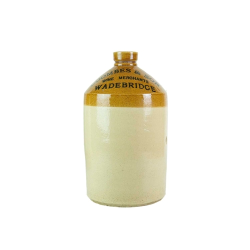 676 - Local interest. Wadebridge and Bodmin stoneware flagons. A 'Coombes & Son Wine Merchant Wadebridge' ... 