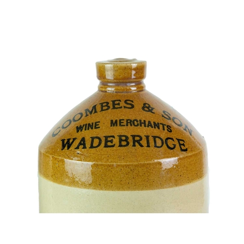 676 - Local interest. Wadebridge and Bodmin stoneware flagons. A 'Coombes & Son Wine Merchant Wadebridge' ... 