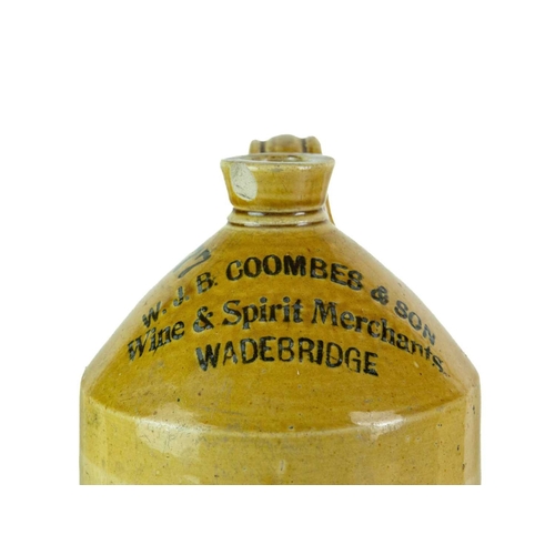 676 - Local interest. Wadebridge and Bodmin stoneware flagons. A 'Coombes & Son Wine Merchant Wadebridge' ... 