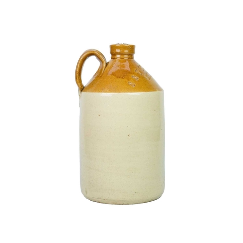 681 - Three Redruth stoneware flagons. Two for Redruth Brewery Co Ltd, height 40cm and smaller, numbered 1... 