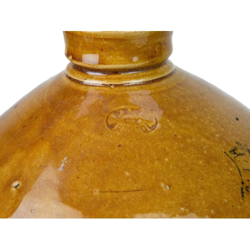 681 - Three Redruth stoneware flagons. Two for Redruth Brewery Co Ltd, height 40cm and smaller, numbered 1... 